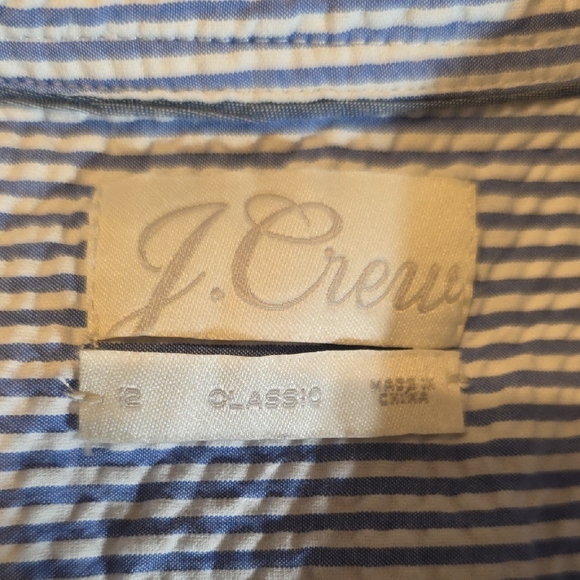 J. Crew Blue and White Striped Button-Down Shirt - Picture 2 of 6